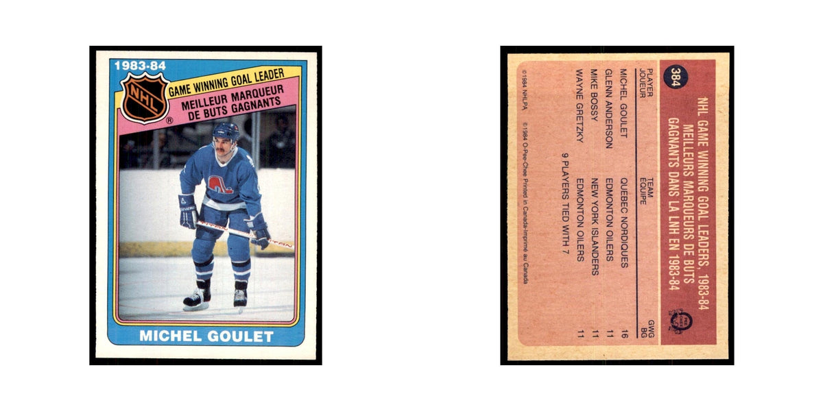 1984 O-Pee-Chee Michel Goulet Quebec Nordiques #384
