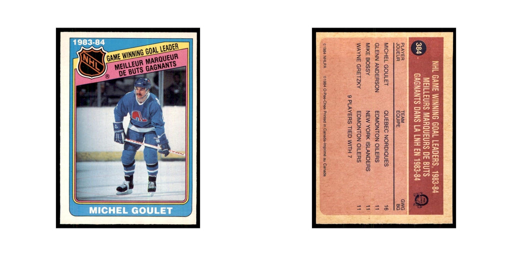 1984 O-Pee-Chee Michel Goulet Quebec Nordiques #384