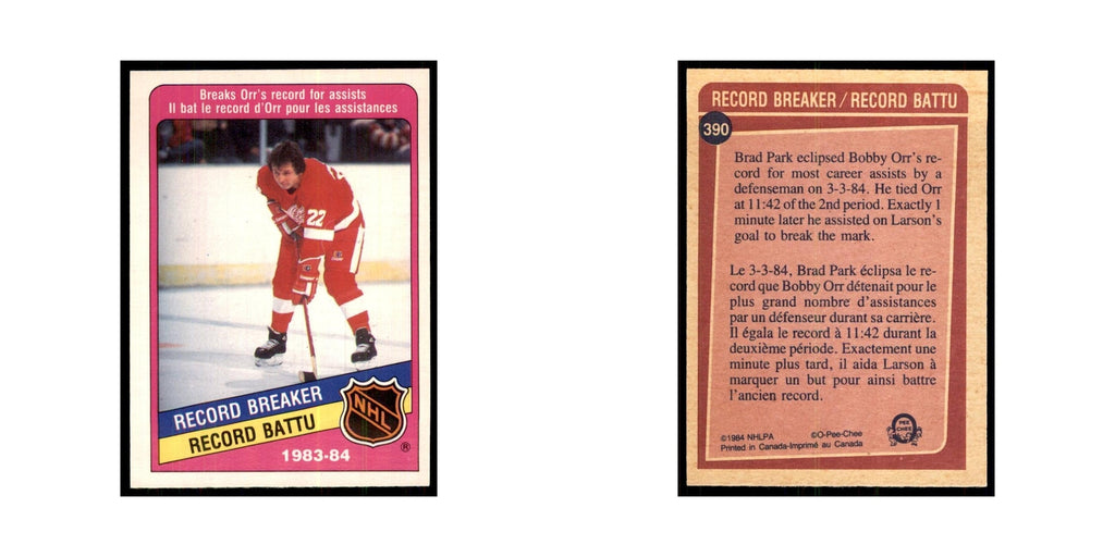 1984 O-Pee-Chee Brad Park Detroit Red Wings #390