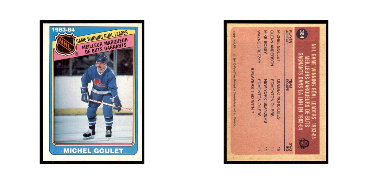 1984 O-Pee-Chee Michel Goulet Quebec Nordiques #384