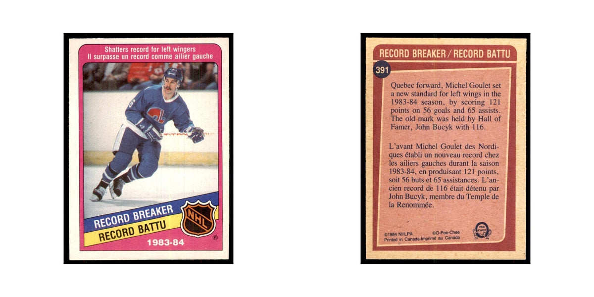 1984 O-Pee-Chee Michel Goulet Quebec Nordiques #391
