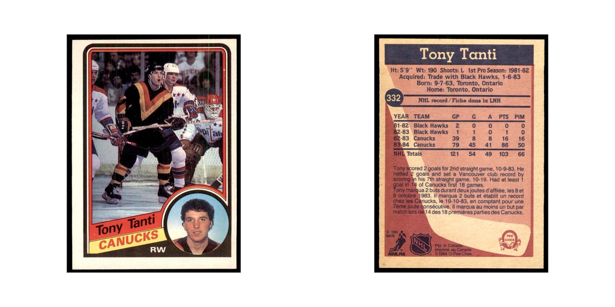 1984 O-Pee-Chee Tony Tanti Vancouver Canucks #332