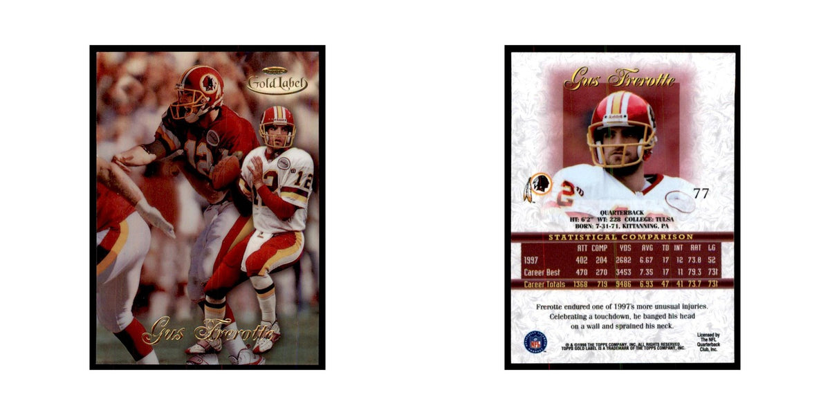 1998 Topps Gold Label Gus Ferotte Football Cards #77