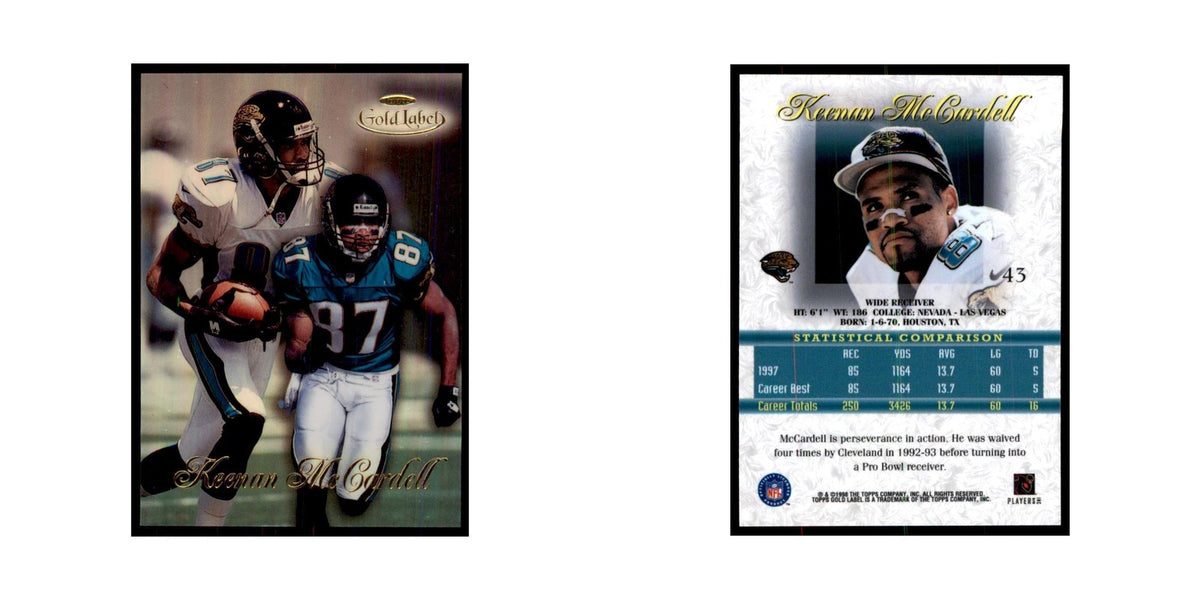 1998 Topps Gold Label Keenan McCardell Football Cards #43