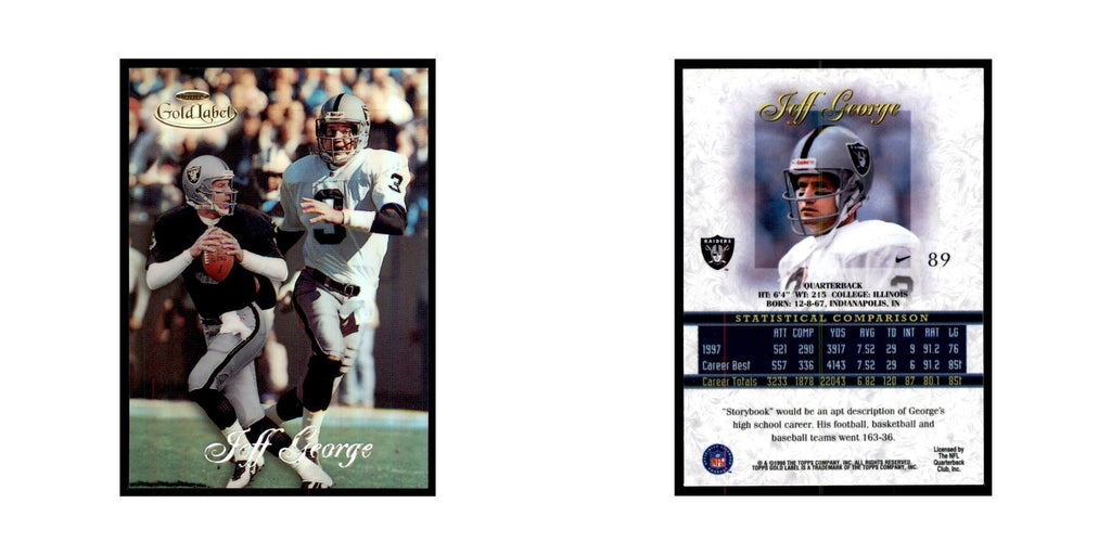 1998 Topps Gold Label Jeff George Football Cards #89