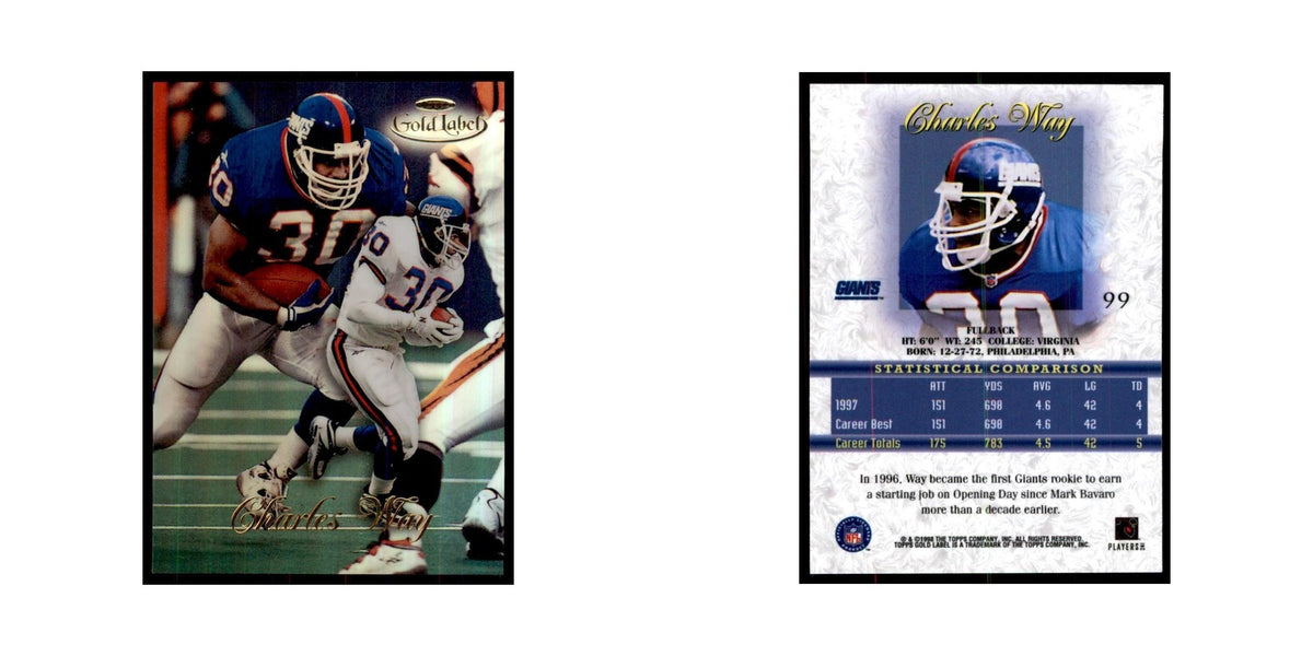 1998 Topps Gold Label Charles Way Football Cards #99