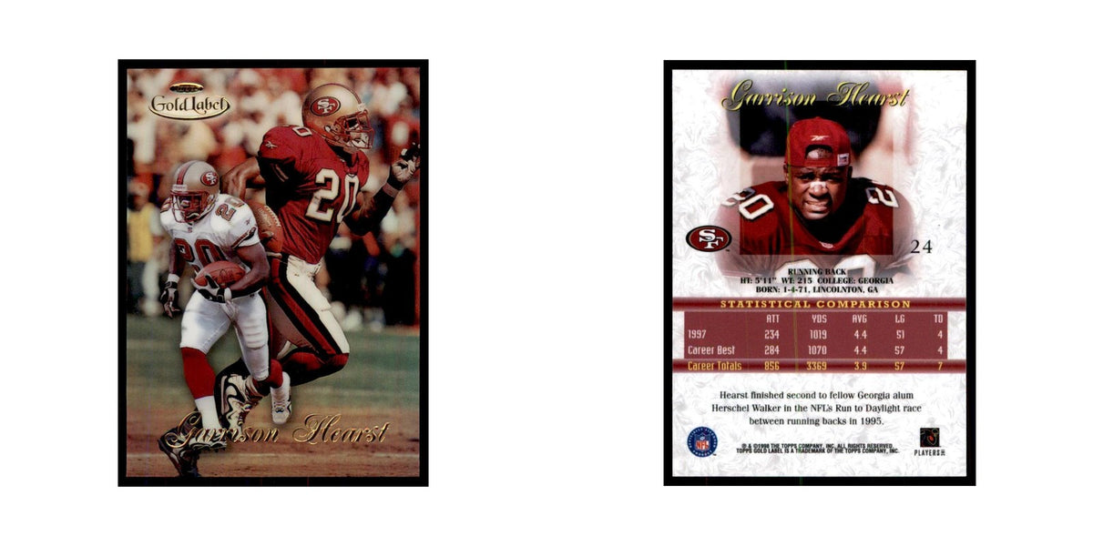 1998 Topps Gold Label Garrison Hearst Football Cards #24