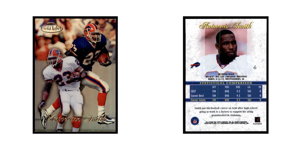 1998 Topps Gold Label Antowain Smith Football Cards #6