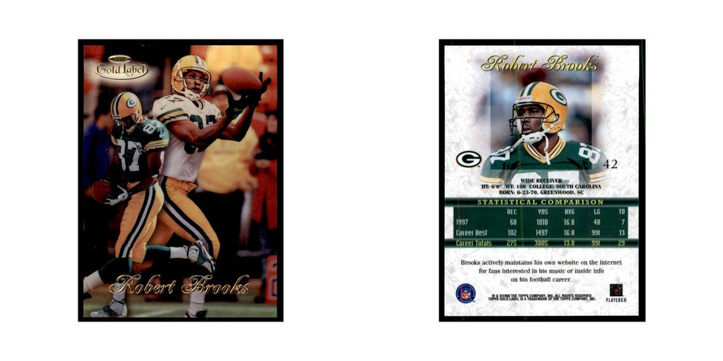1998 Topps Gold Label Robert Brooks Football Cards #42