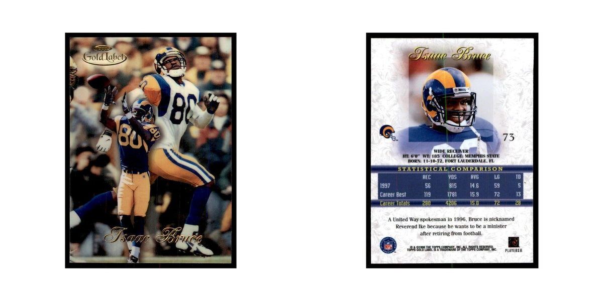 1998 Topps Gold Label Isaac Bruce Football Cards #73