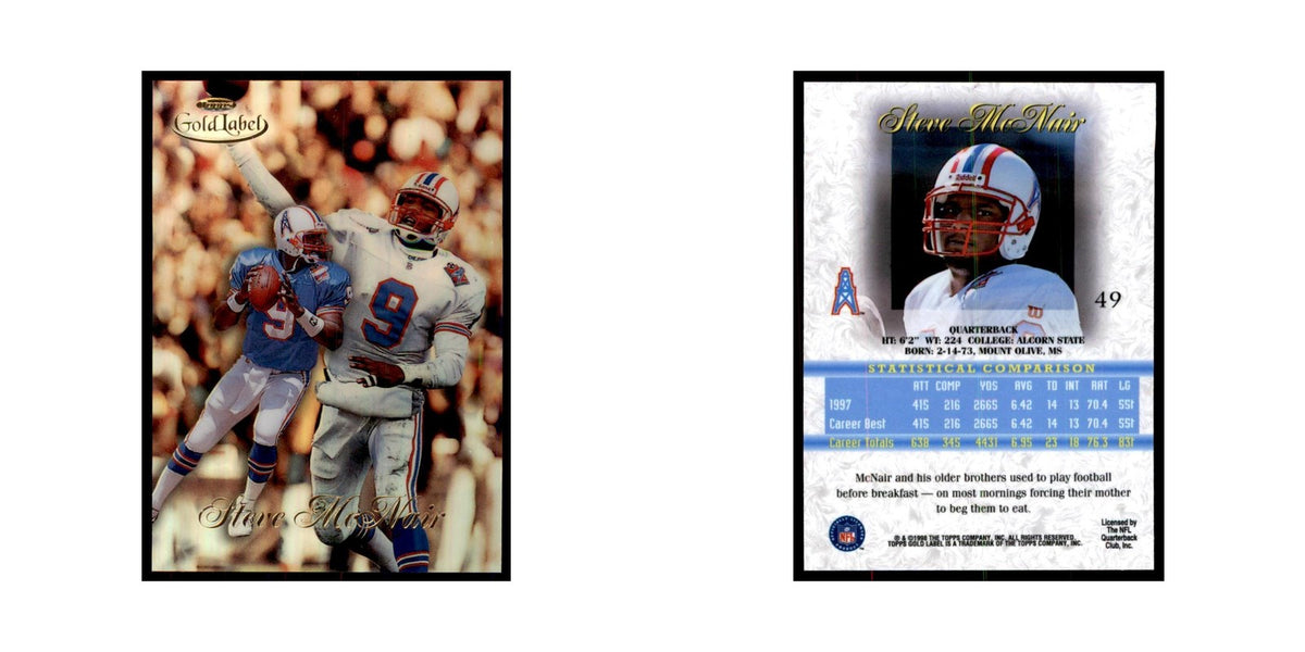 1998 Topps Gold Label Steve McNair Football Cards #49