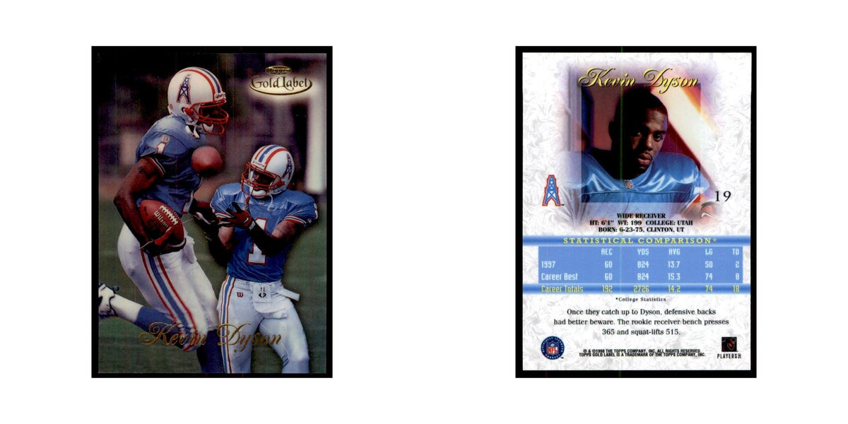 1998 Topps Gold Label Kevin Dyson Football Cards #19