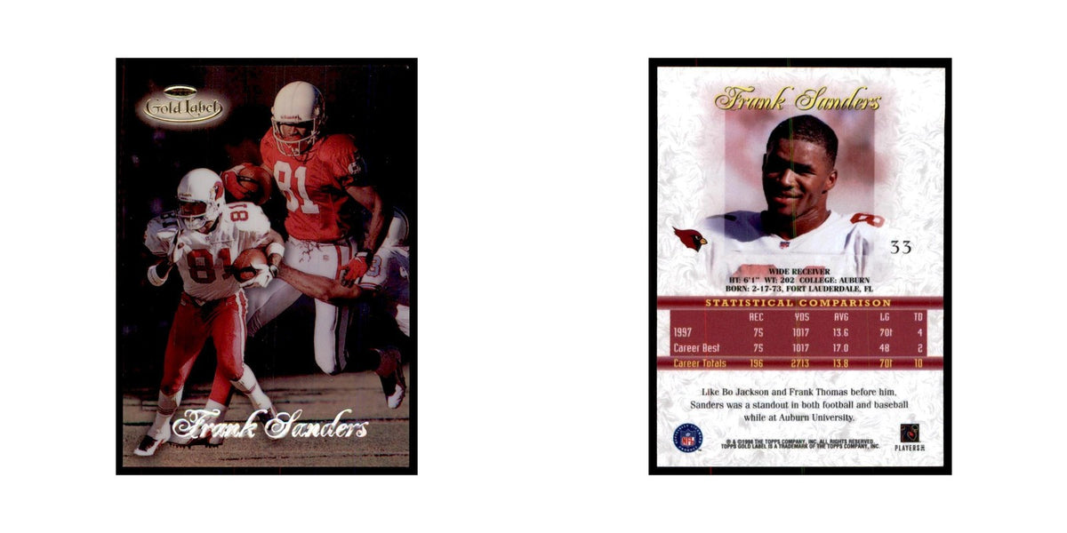 1998 Topps Gold Label Frank Sanders Football Cards #33