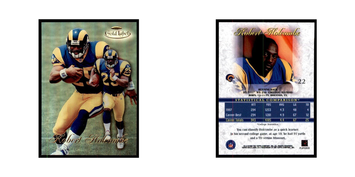 1998 Topps Gold Label Robert Holcombe Football Cards #22