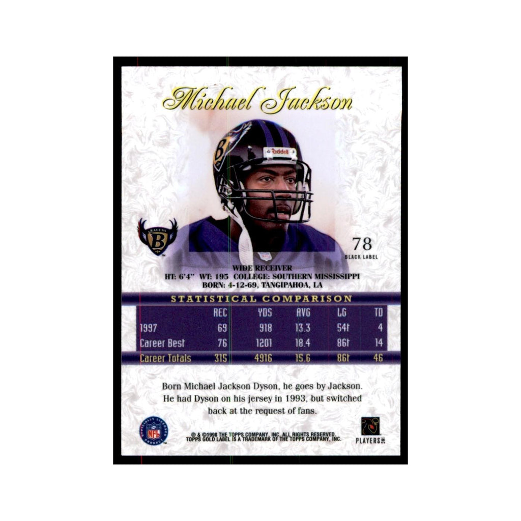 1998 Topps Gold Label Michael Jackson Football Cards #78