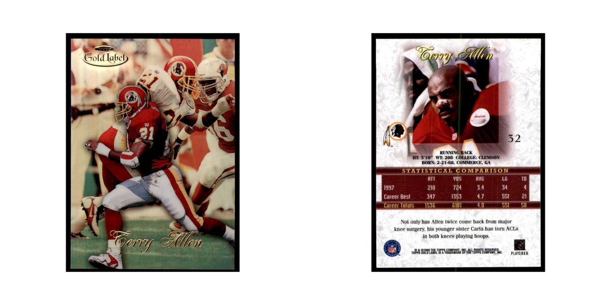 1998 Topps Gold Label Terry Allen Football Cards #32
