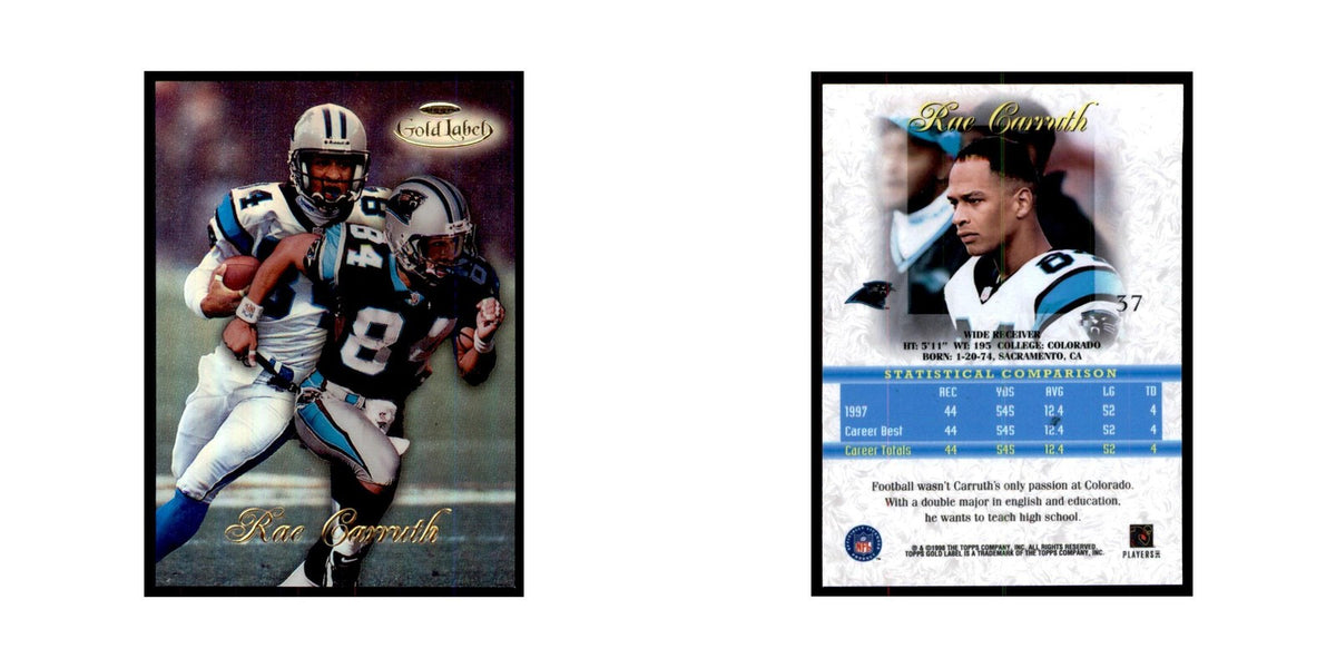 1998 Topps Gold Label Rae Carruth Football Cards #37
