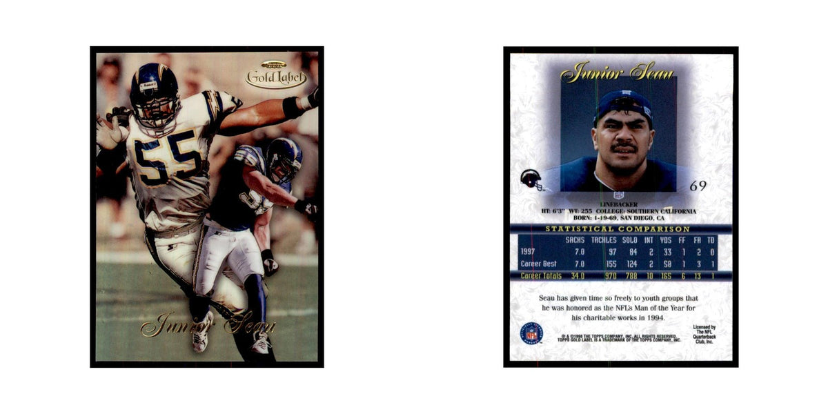 1998 Topps Gold Label Junior Seau Football Cards #69