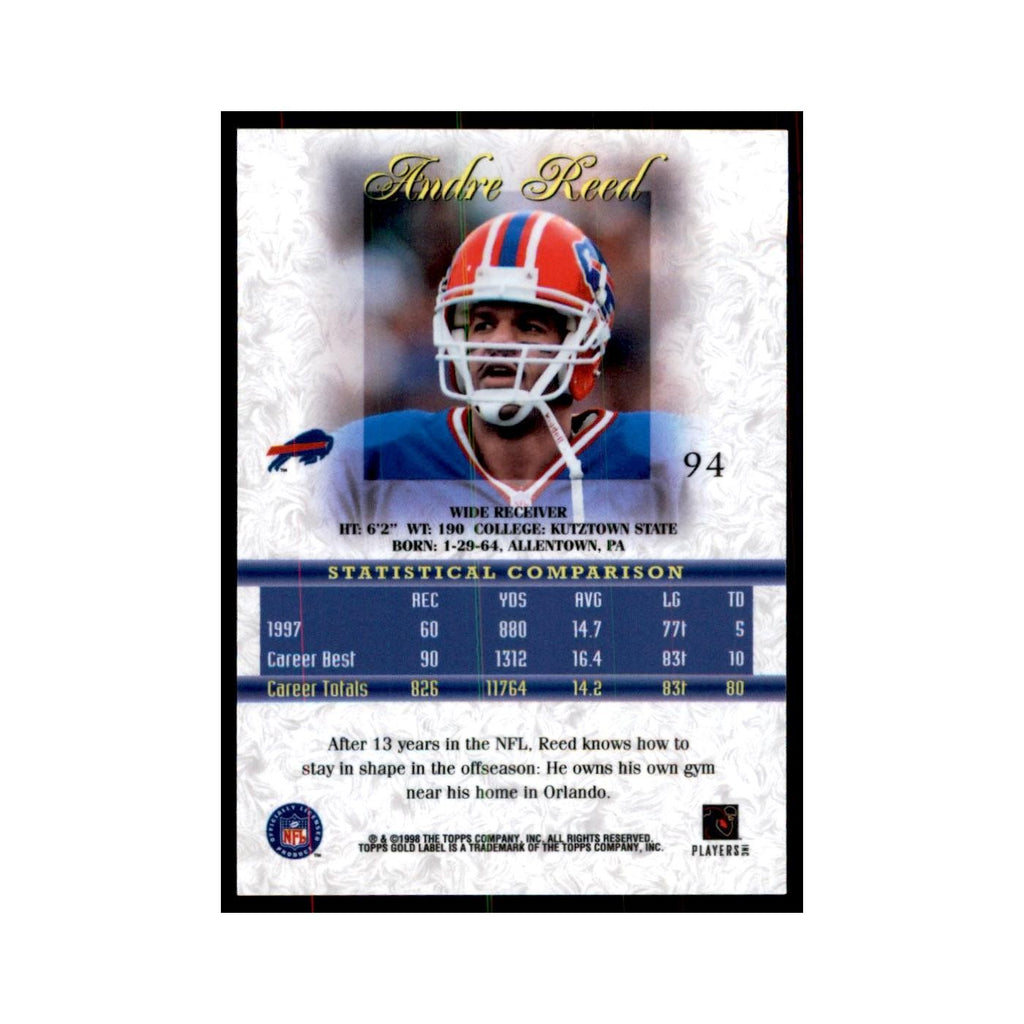 1998 Topps Gold Label Andre Reed Football Cards #94