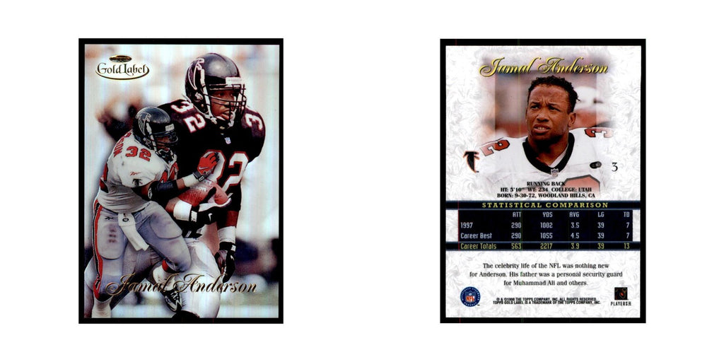 1998 Topps Gold Label Jamal Anderson Football Cards #3