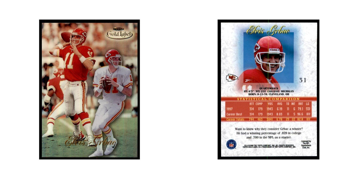 1998 Topps Gold Label Elvis Grbac Football Cards #31
