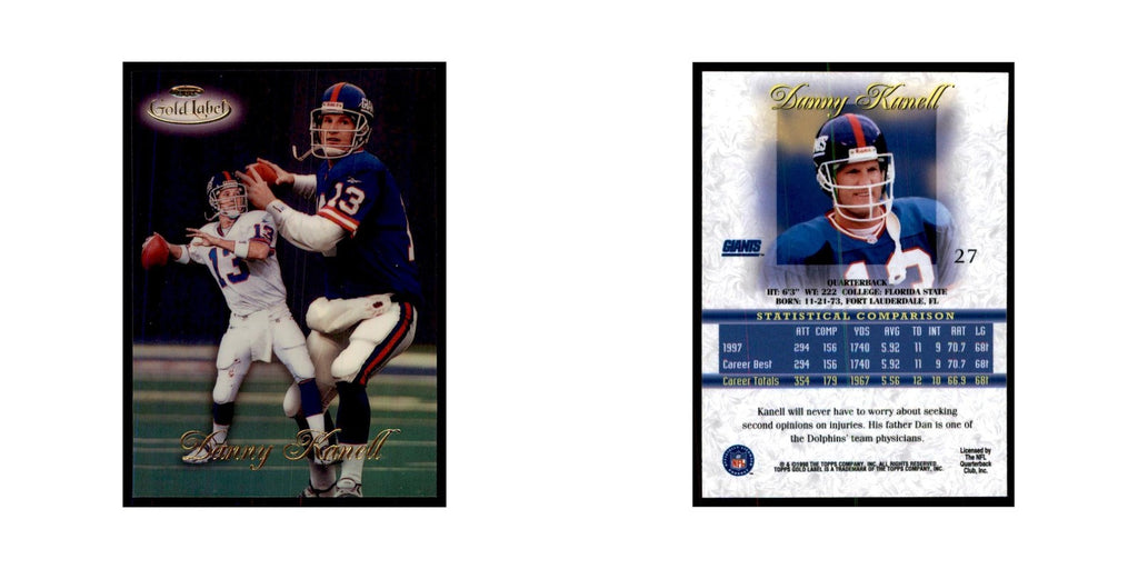 1998 Topps Gold Label Danny Kanell Football Cards #27
