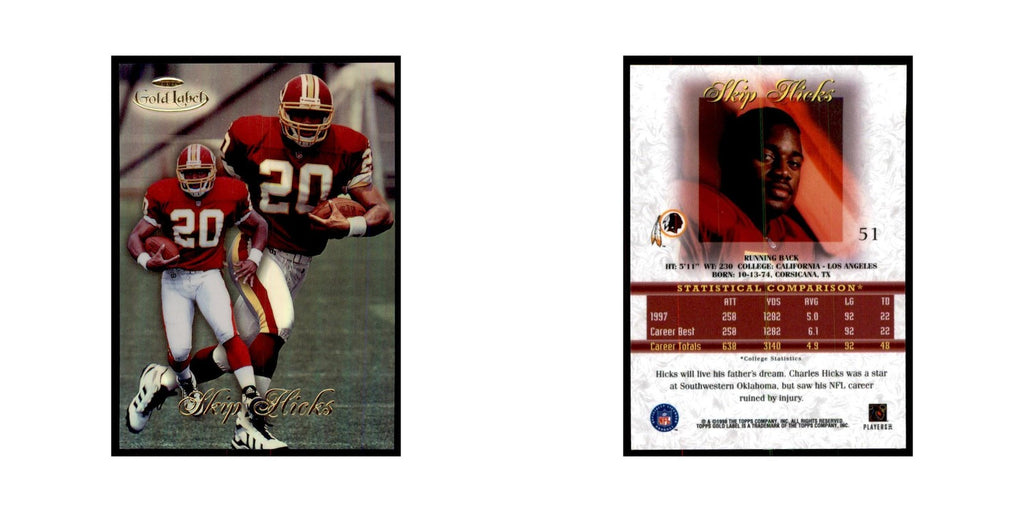 1998 Topps Gold Label Skip Hicks Football Cards #51