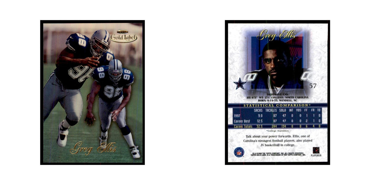 1998 Topps Gold Label Grg Ellis Football Cards #57