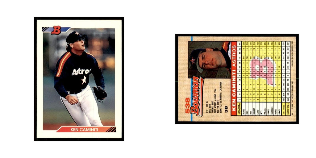 1992 Bowman Ken Caminiti Baseball Cards #538