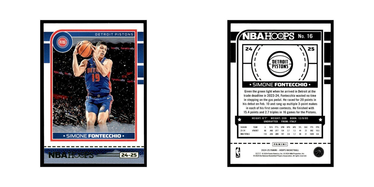 Simone Fontecchio 2024 NBA Hoops #16 Detroit Pistons Basketball Card NM