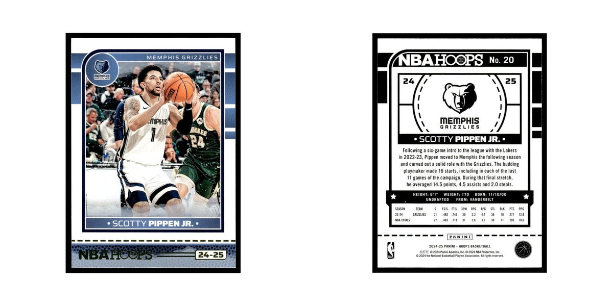 Scotty Pippen Jr. 2024 NBA Hoops #20 Memphis Grizzlies Basketball Card NM