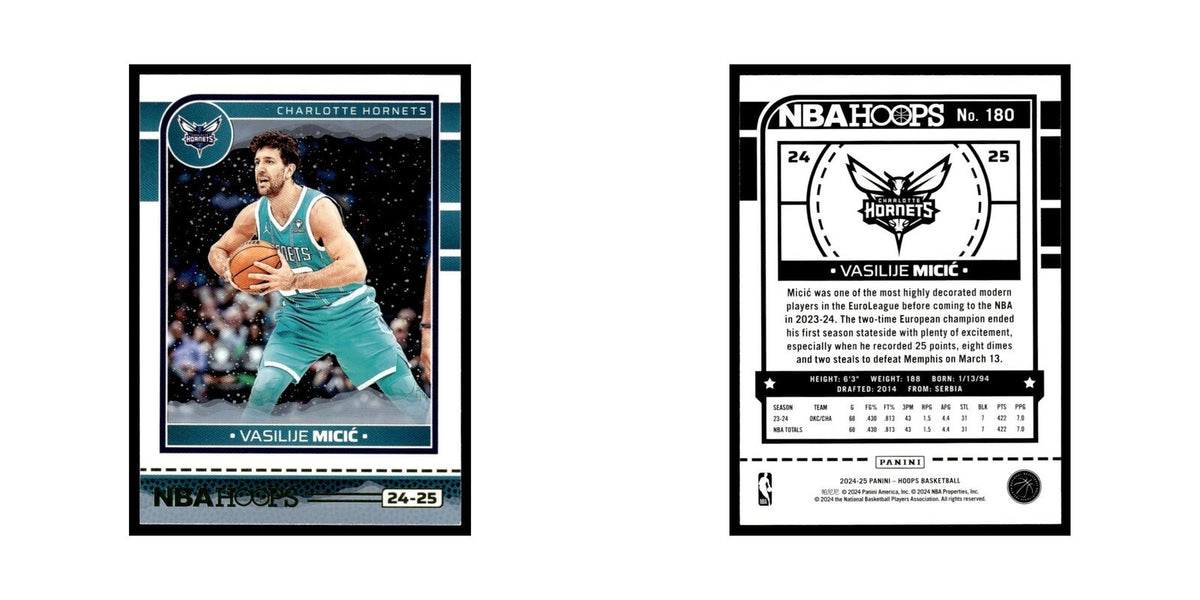 Vasilije Micic 2024 NBA Hoops #180 Charlotte Hornets Basketball Card NM