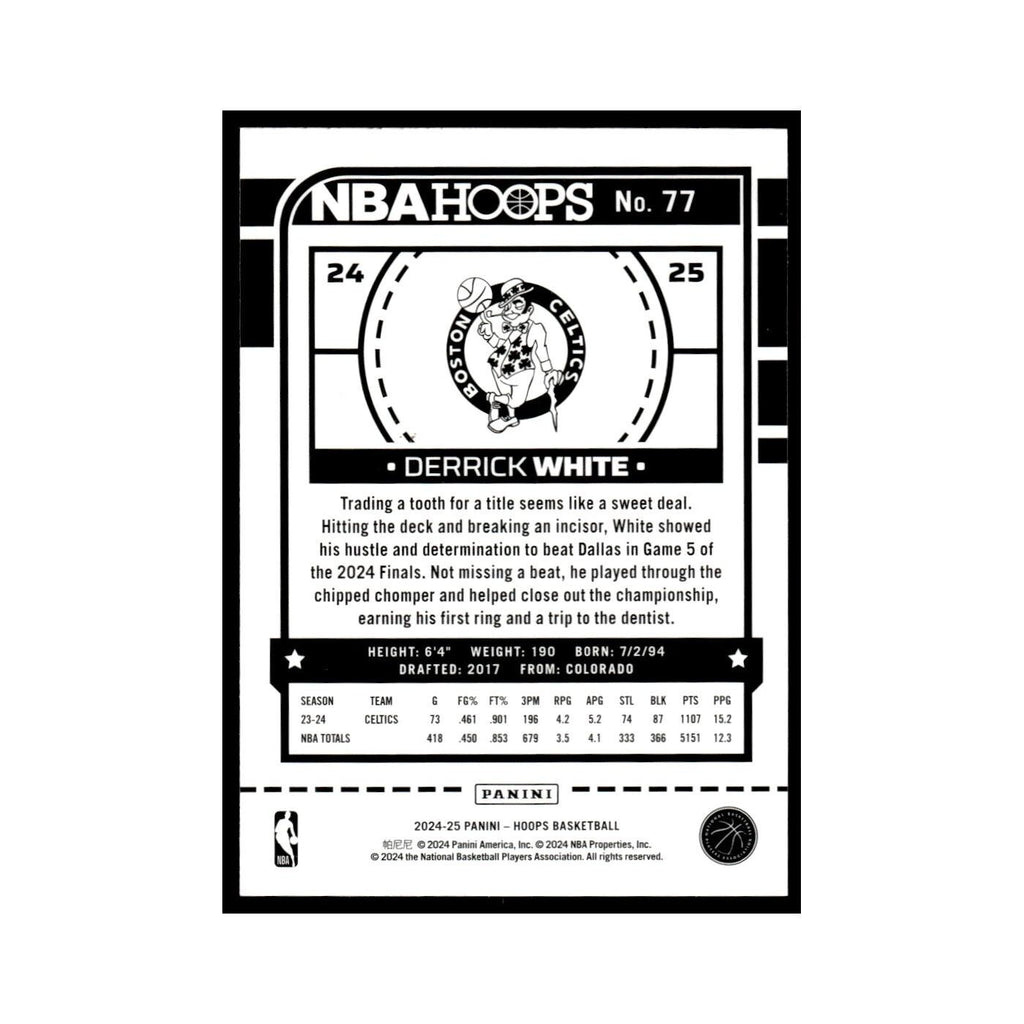 Derrick White 2024 NBA Hoops #77 Boston Celtics Basketball Card NM