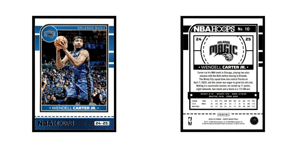 Wendell Carter Jr. 2024 NBA Hoops #10 Orlando Magic Basketball Card NM