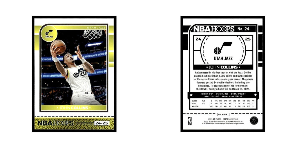 John Collins 2024 NBA Hoops #24 Utah Jazz Basketball Card NM