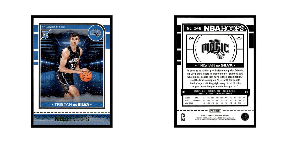 Tristan da Silva Rookie 2024 NBA Hoops #248 Orlando Magic Basketball Card NM
