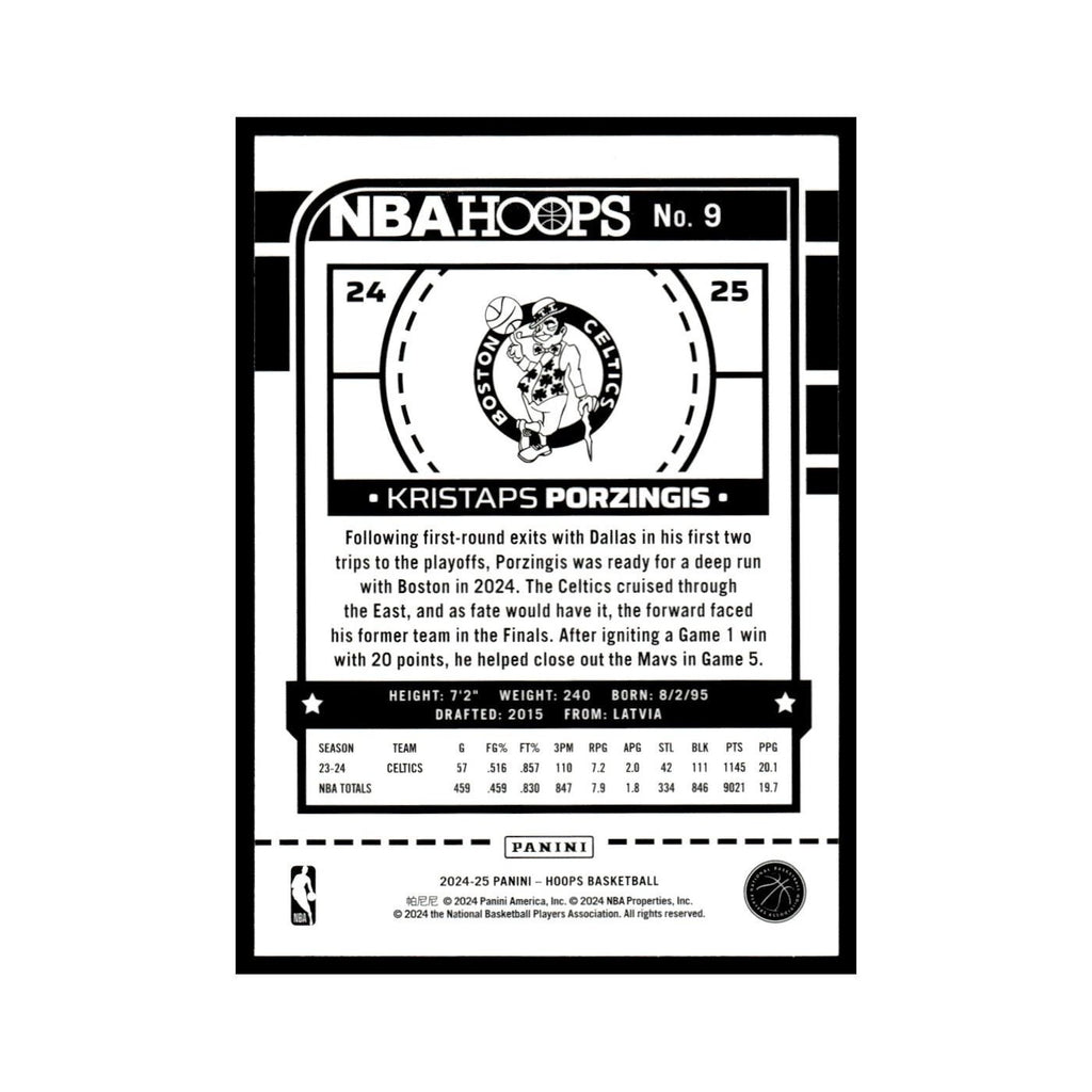 Kristaps Porzingis 2024 NBA Hoops #9 Boston Celtics Basketball Card NM