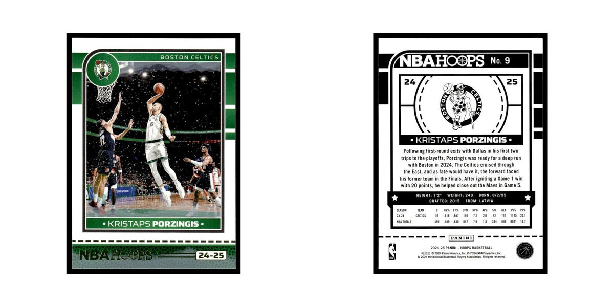 Kristaps Porzingis 2024 NBA Hoops #9 Boston Celtics Basketball Card NM