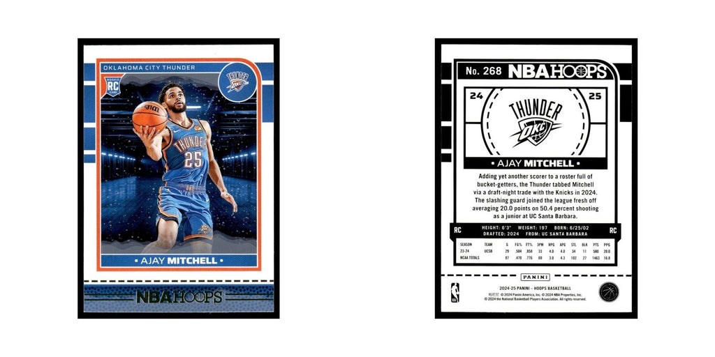 Ajay Mitchell Rookie 2024 NBA Hoops #268 Oklahoma City Thunder NM