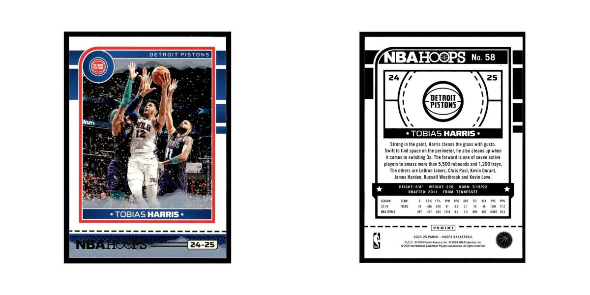 Tobias Harris 2024 NBA Hoops #58 Detroit Pistons Basketball Card NM