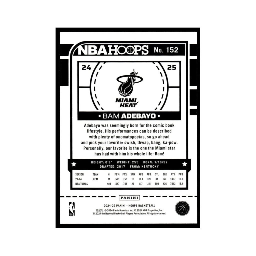 Bam Adebayo 2024 NBA Hoops #152 Miami Heat Basketball Card NM