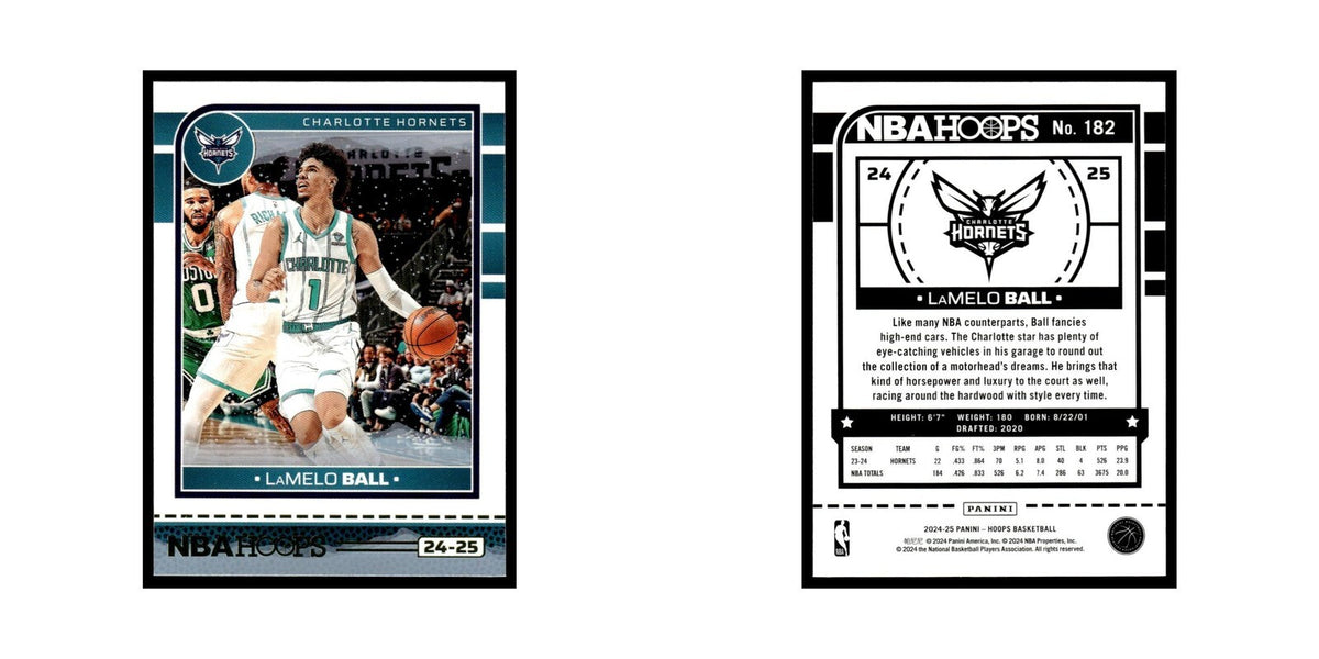 LaMelo Ball 2024 NBA Hoops #182 Charlotte Hornets Basketball Card NM