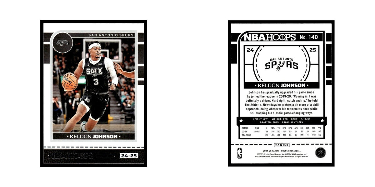 Keldon Johnson 2024 NBA Hoops #140 San Antonio Spurs Basketball Card NM
