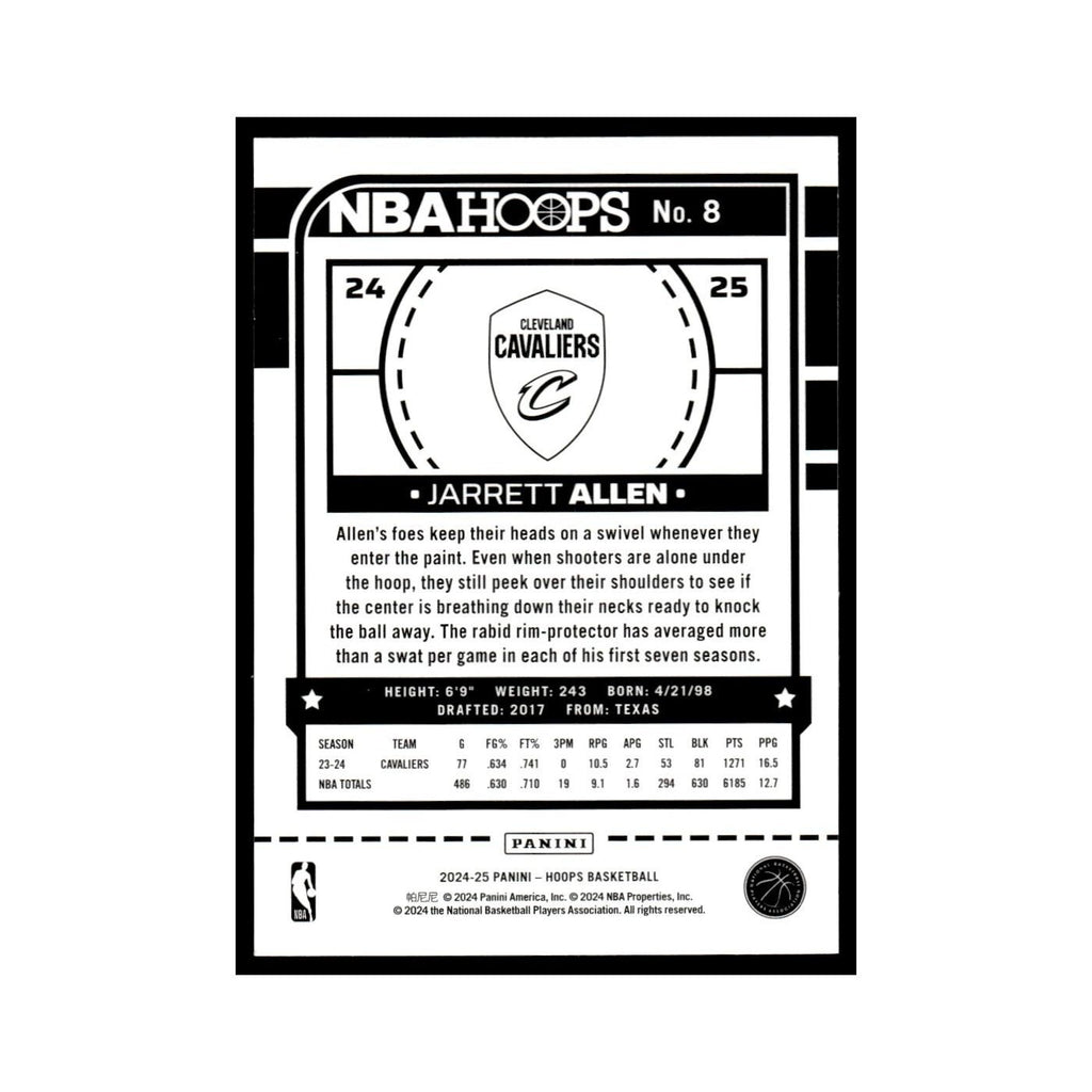 Jarrett Allen 2024 NBA Hoops #8 Cleveland Cavaliers Basketball Card NM