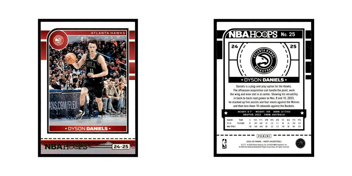 Dyson Daniels 2024 NBA Hoops #25 Atlanta Hawks Basketball Card NM