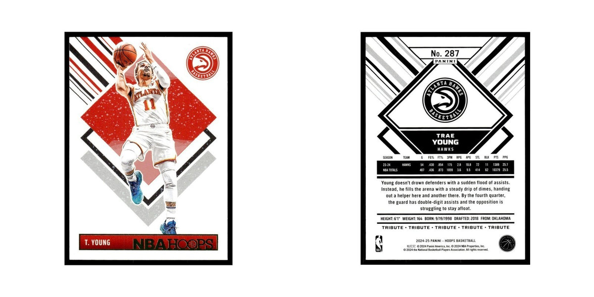 Trae Young 2024 NBA Hoops #287 Atlanta Hawks Basketball Card NM