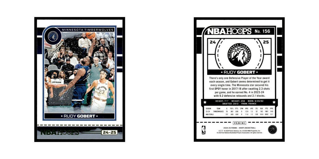 Rudy Gobert 2024 NBA Hoops #156 Minnesota Timberwolves Basketball Card NM
