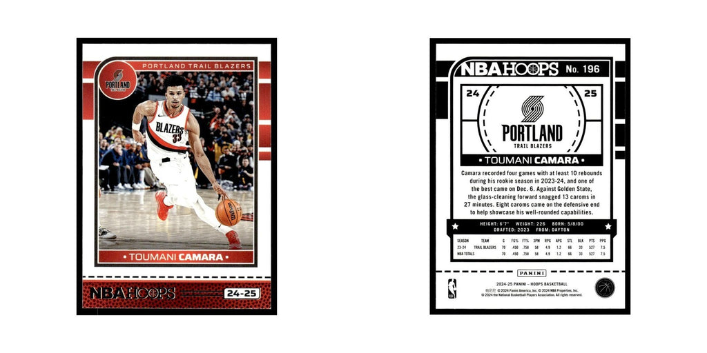 Toumani Camara 2024 NBA Hoops #196 Portland Trail Blazers Basketball Card NM