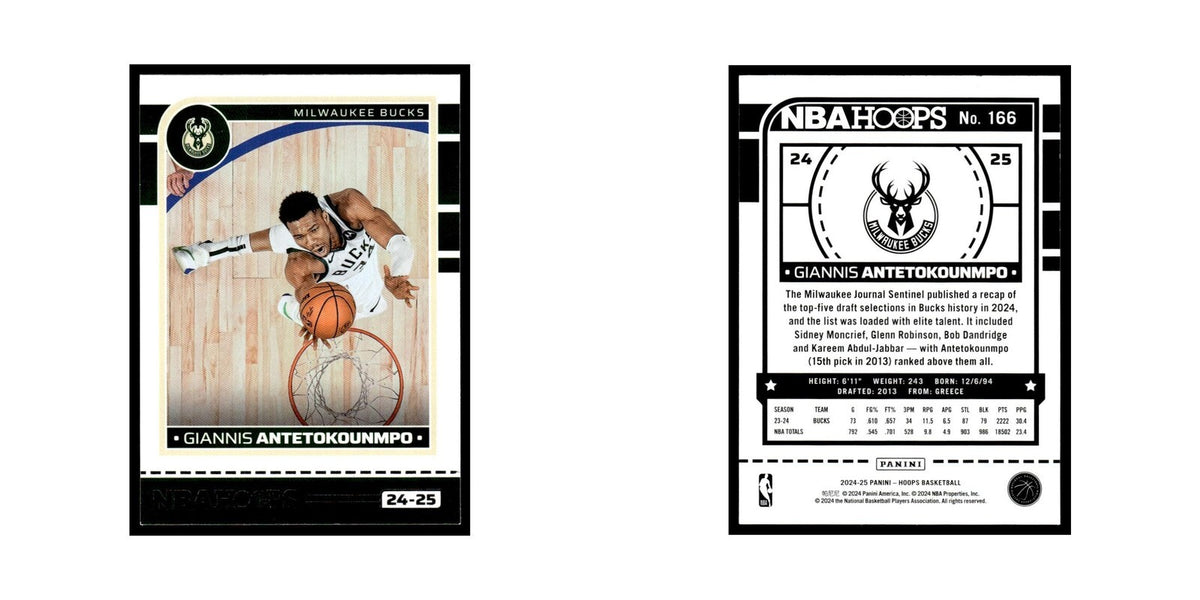Giannis Antetokounmpo 2024 NBA Hoops #166 Milwaukee Bucks Basketball Card NM