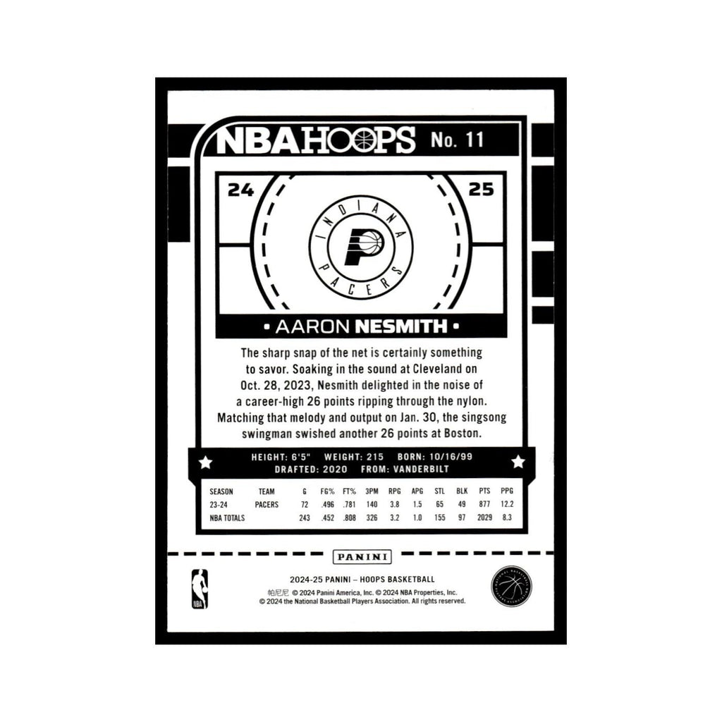 Aaron Nesmith 2024 NBA Hoops #11 Indiana Pacers Basketball Card NM